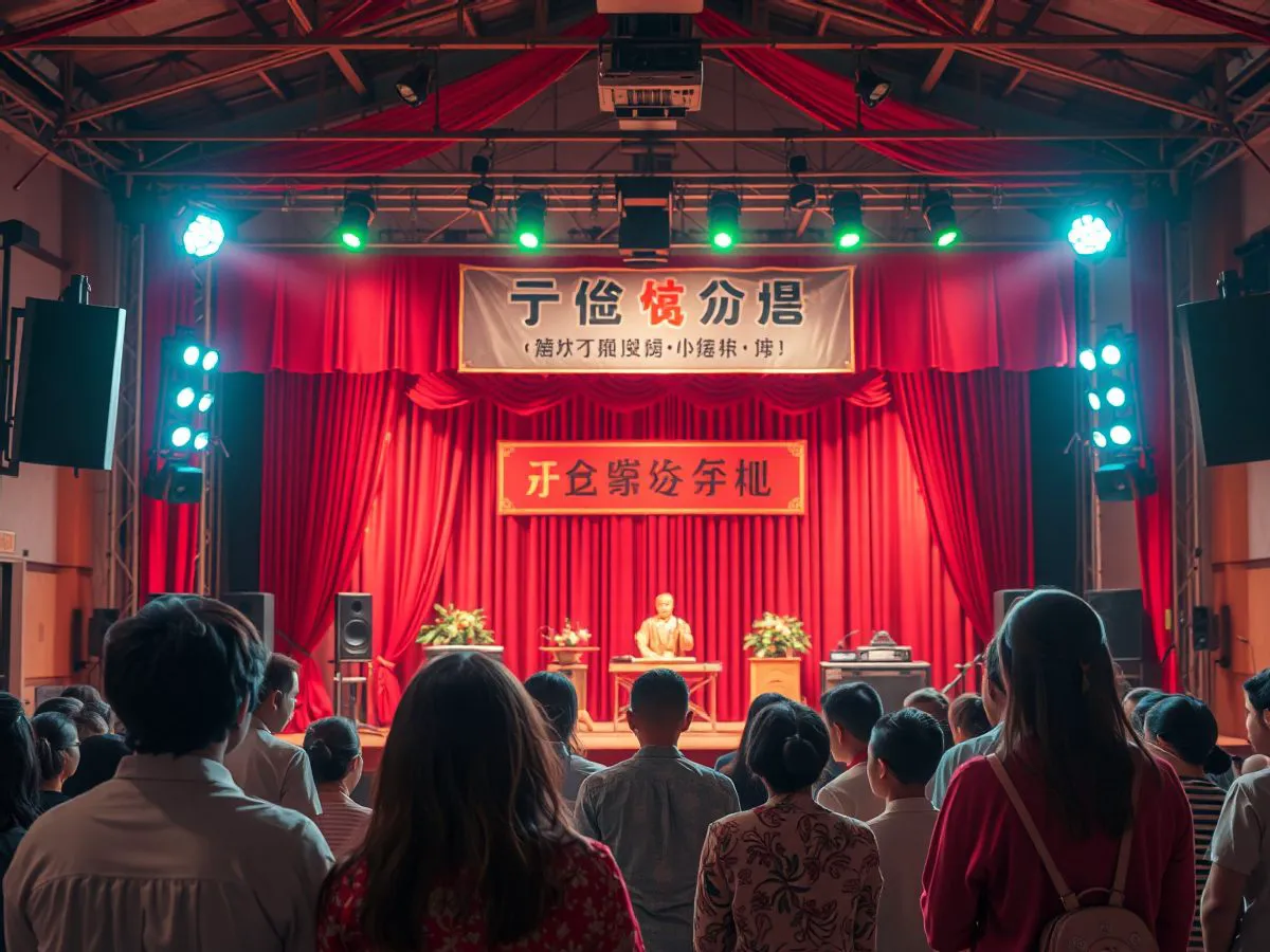 社区文艺汇演舞台与观众场景